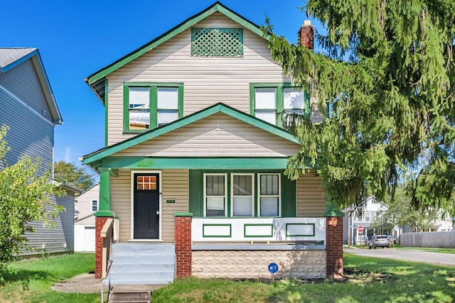 view of front of house with covered porch