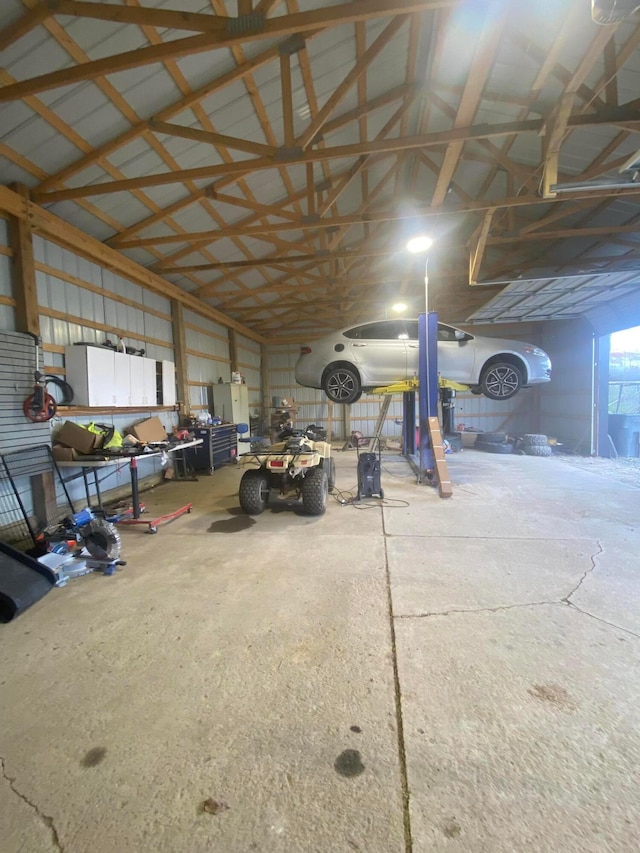 view of garage