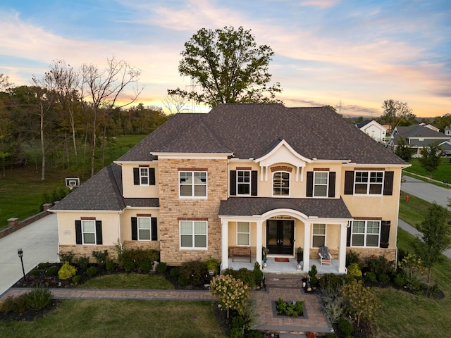 view of front of property featuring french doors