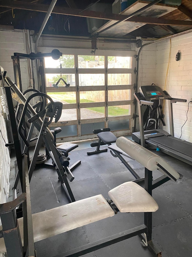 exercise room featuring plenty of natural light