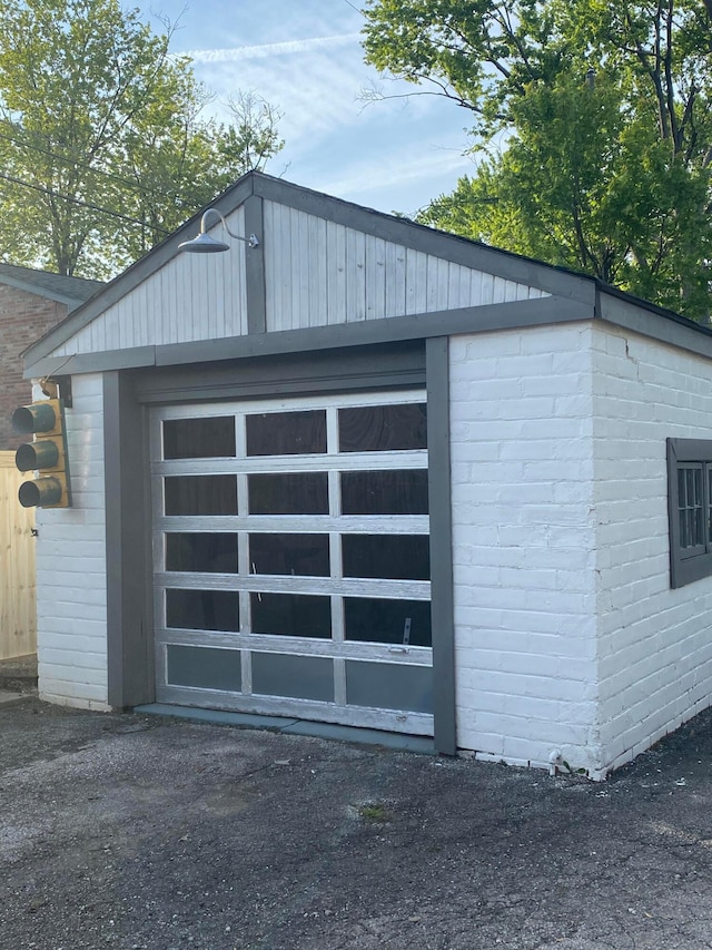 view of garage