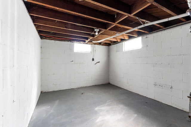 basement with plenty of natural light