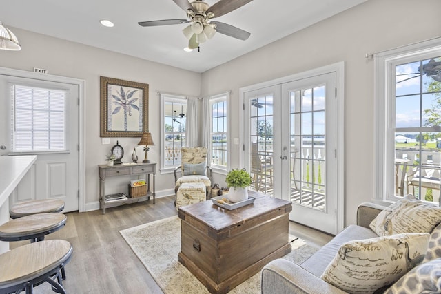 interior space featuring a healthy amount of sunlight and french doors