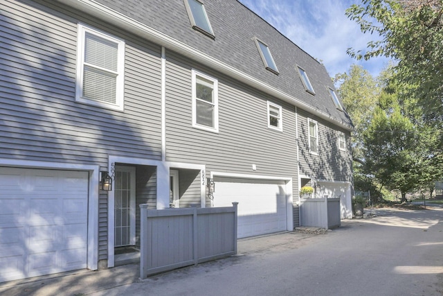 view of home's exterior featuring a garage