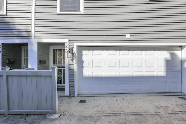 view of garage