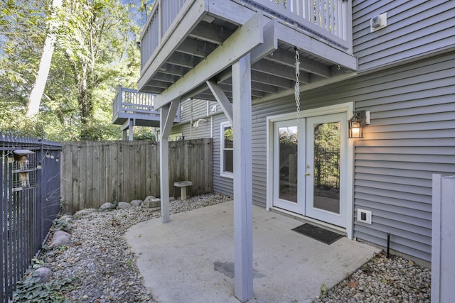 view of patio with french doors