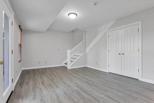 interior space with light wood-type flooring