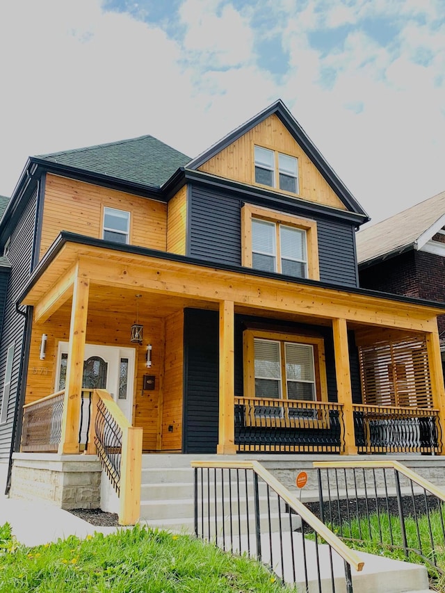 view of front of property featuring a porch