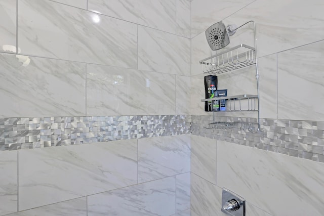 interior details with tiled shower