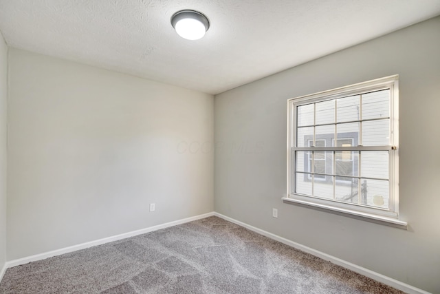 spare room with carpet flooring and a textured ceiling