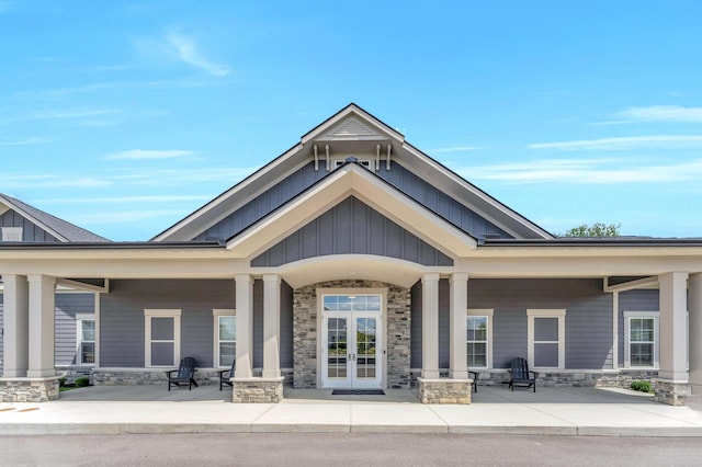 exterior space with french doors