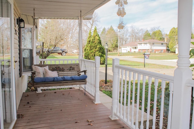 deck featuring covered porch