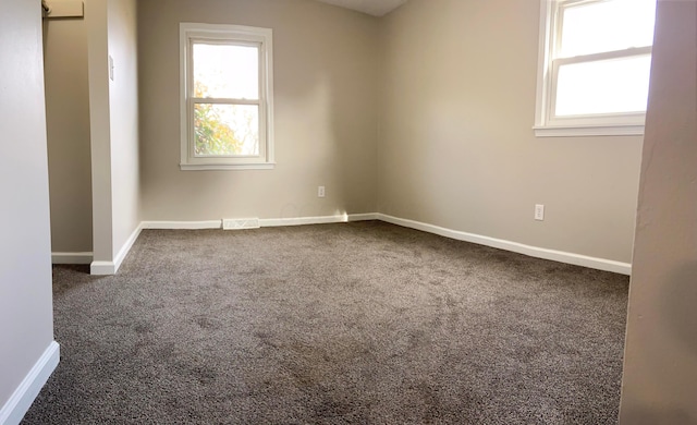 unfurnished room with carpet floors