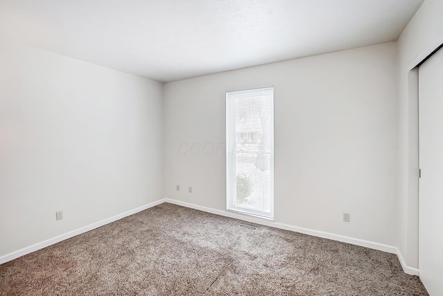 empty room featuring carpet flooring and a wealth of natural light