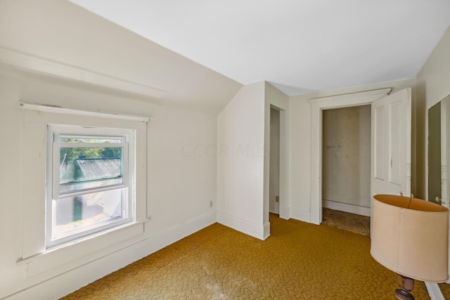 bonus room with lofted ceiling