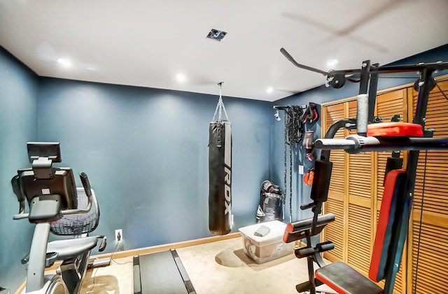 view of workout area