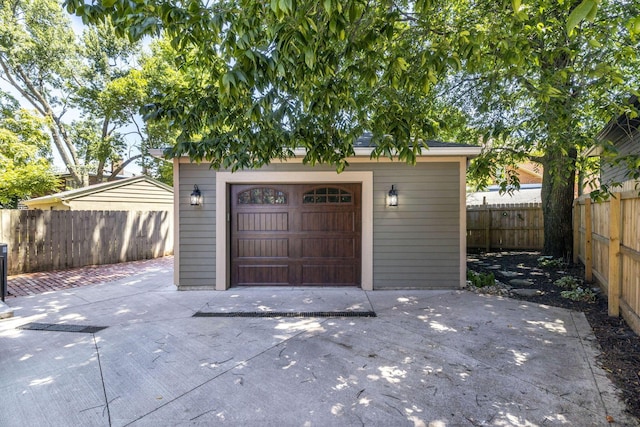 view of garage