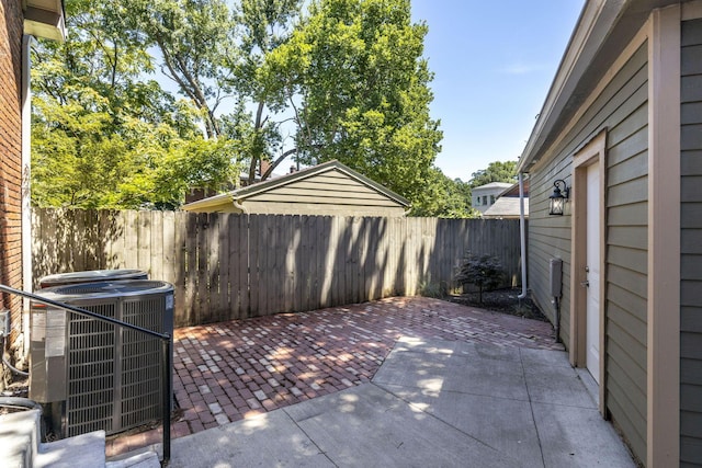 view of patio with central AC unit