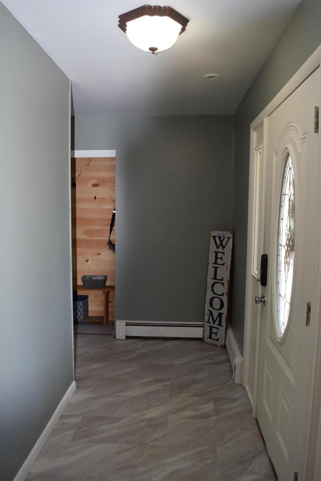 entryway featuring a baseboard radiator