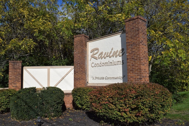 view of community sign