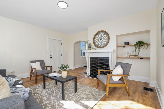 living room featuring hardwood / wood-style floors