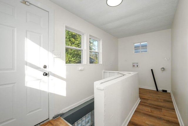 laundry room featuring hookup for a washing machine and dark wood-type flooring