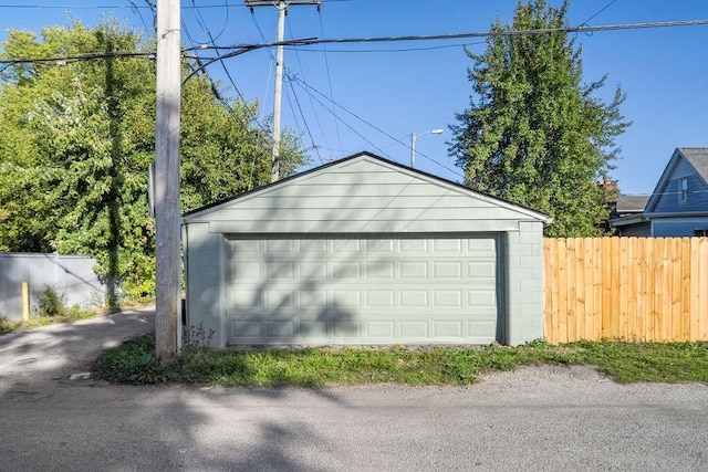 view of garage