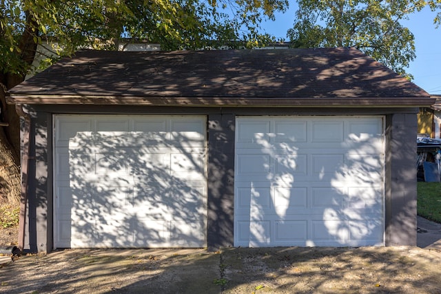 view of garage