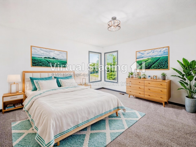 view of carpeted bedroom