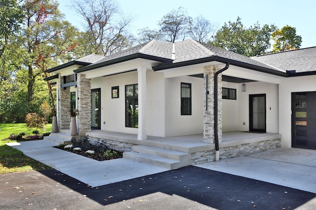 exterior space with a porch