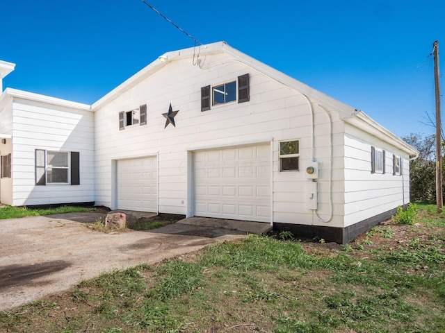 view of garage