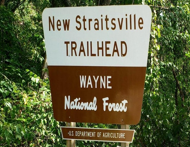 view of community sign