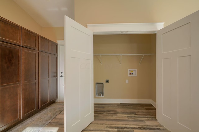 32360 Redbud Ln, Logan, OH 43138 - laundry room featuring hookup for a washing machine, hookup for an electric dryer, and dark wood-style flooring
