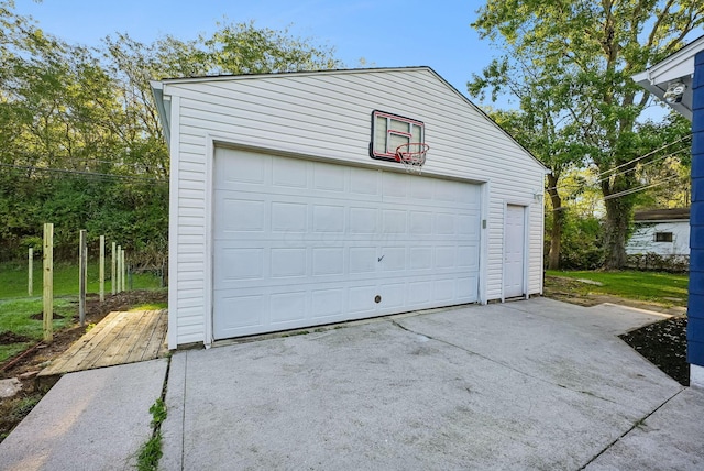 view of garage