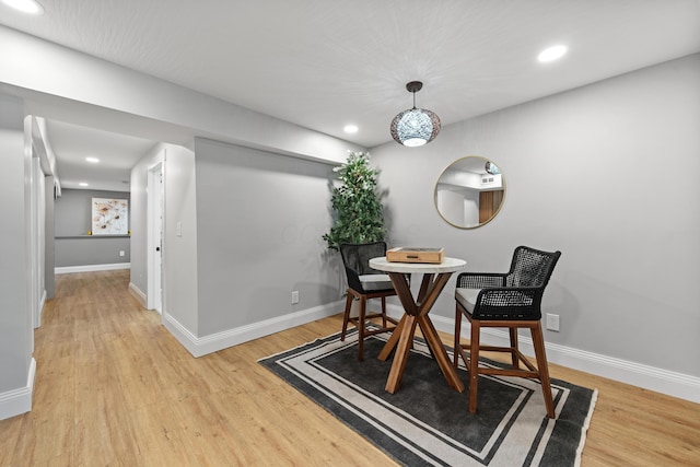 dining area featuring light hardwood / wood-style floors