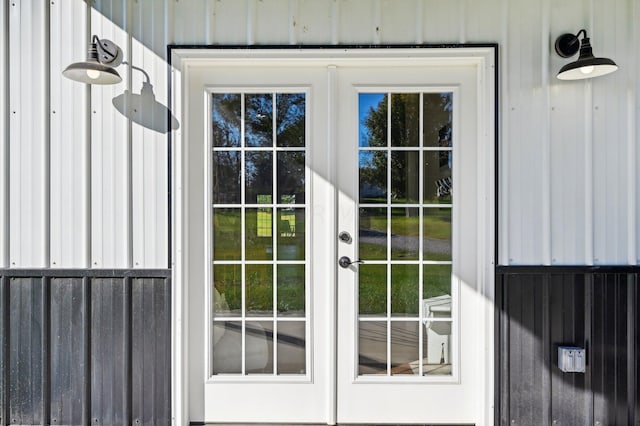 doorway with french doors