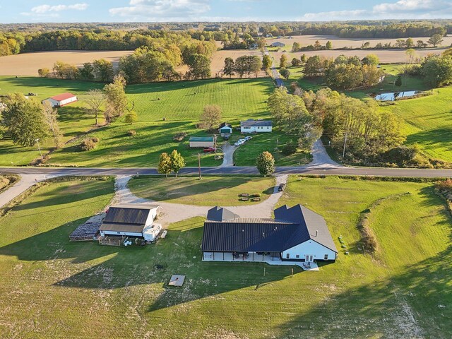 aerial view with a rural view