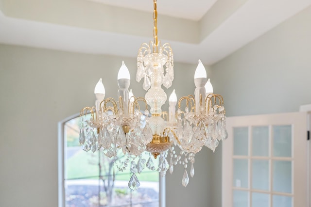 details featuring a notable chandelier