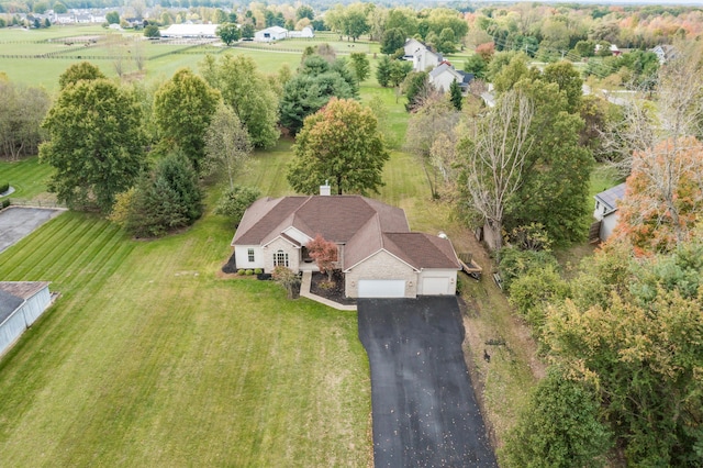 drone / aerial view featuring a rural view