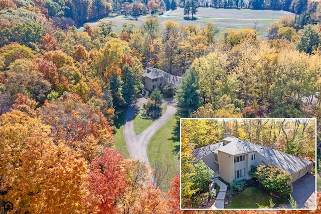 drone / aerial view featuring a rural view