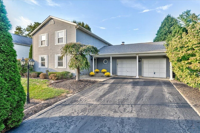 view of property with a garage