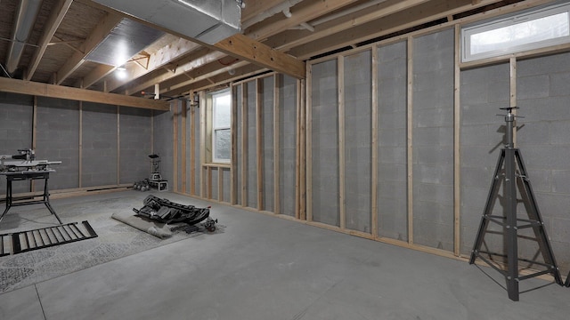 basement with plenty of natural light