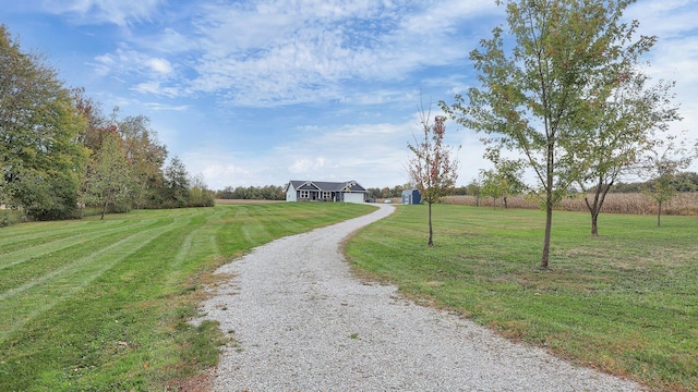 view of street featuring a rural view