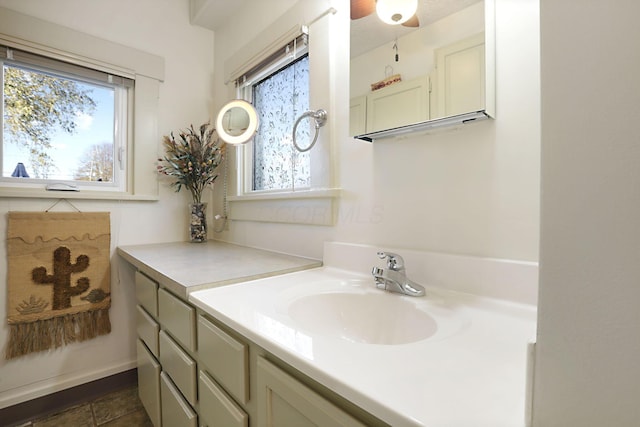 bathroom featuring vanity and tile patterned floors