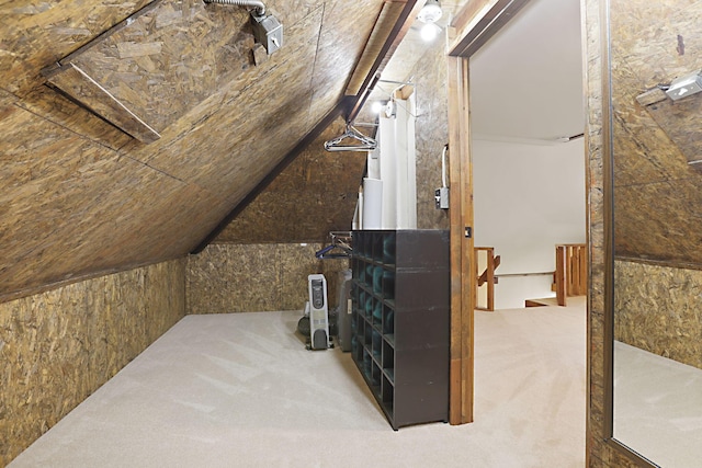 view of unfinished attic