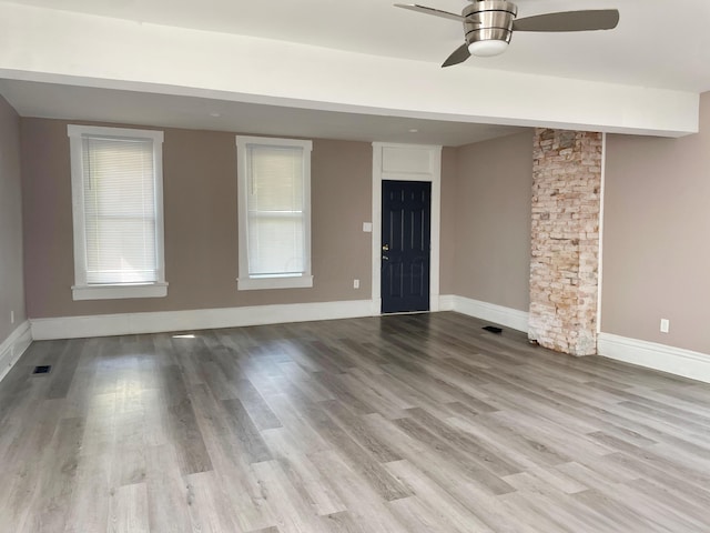 1390 E Livingston Ave, Columbus, OH 43205 - empty room featuring ceiling fan and wood finished floors