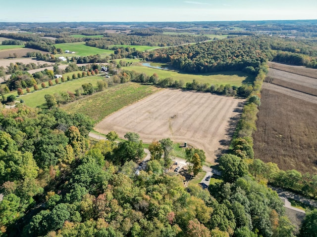 aerial view with a rural view