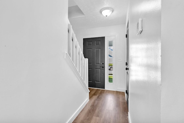 foyer with hardwood / wood-style flooring