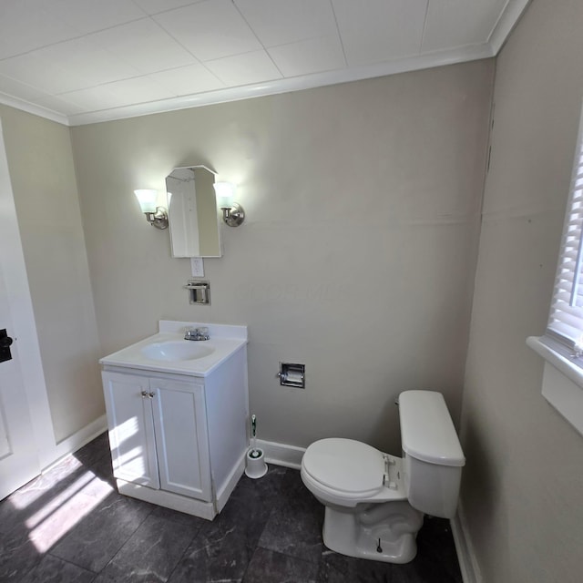 1214 W Mulberry St, Lancaster, OH 43130 - bathroom featuring vanity and ornamental molding