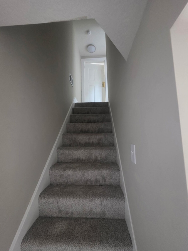 1214 W Mulberry St, Lancaster, OH 43130 - staircase featuring carpet and baseboards